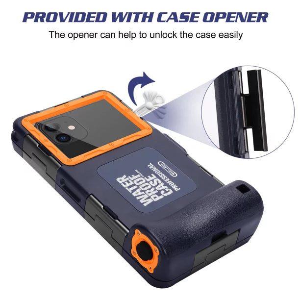 UrbanX Professional [15m/50ft] Swimming Diving Surfing Snorkeling Photo Video Waterproof Protective Case Underwater Housing for Tecno Camon CX And all Phones Up to 6.9 Inch LCD with Lanyard