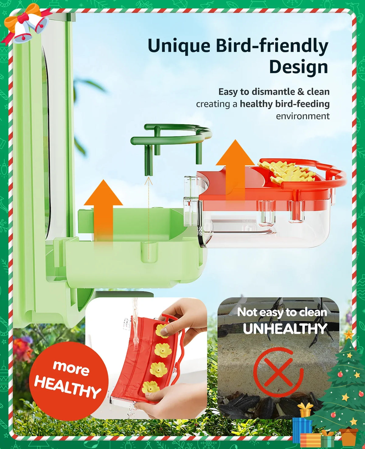 Bird Feeder with Camera, Hummingbird Camera 2 in 1 Feeders with AI Identify Bird Species, Auto Capture Unique Close-Ups of Birds with 3MP HD Camera, Ideal Gift for Anyone