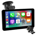 Portable Wireless Carplay & Android Auto Car Stereo, 7 Inch Full HD Car Touch Screen Portable Car Radio Receiver with Bluetooth, FM Transmitter, AUX, Voice Control, Navigation, Backup Camera