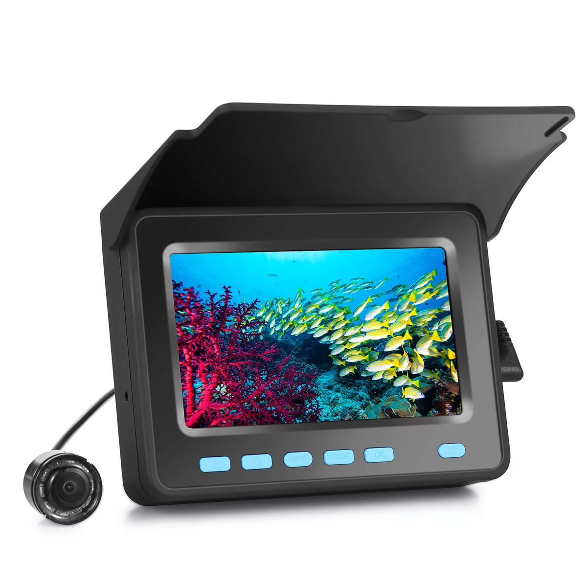 Underwater Fishing Camera with 4.3'' LCD - 20M/30M 1200TVL Fish Finder with 8PCS IR LED Night Vision for Ice and Boat Fishing