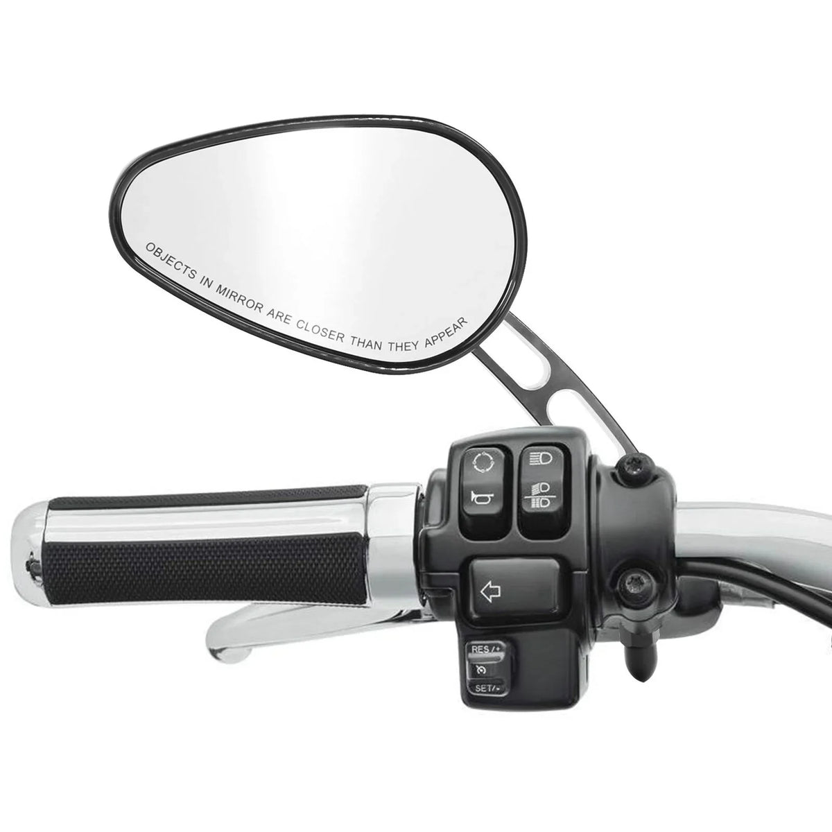 Teledu Dark Rear View Mirrors Harley Softail Deluxe FLSTN Fits 2005-2017 Fits 2016 8mm