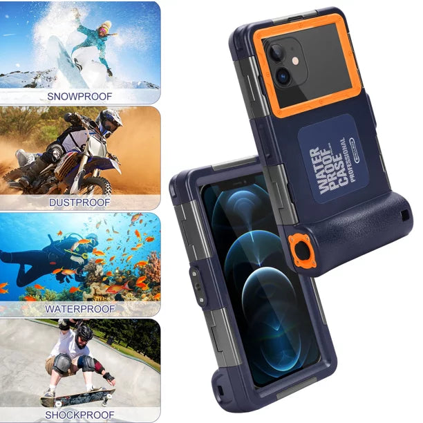 UrbanX Professional [15m/50ft] Swimming Diving Surfing Snorkeling Photo Video Waterproof Protective Case Underwater Housing for Tecno Camon CX And all Phones Up to 6.9 Inch LCD with Lanyard