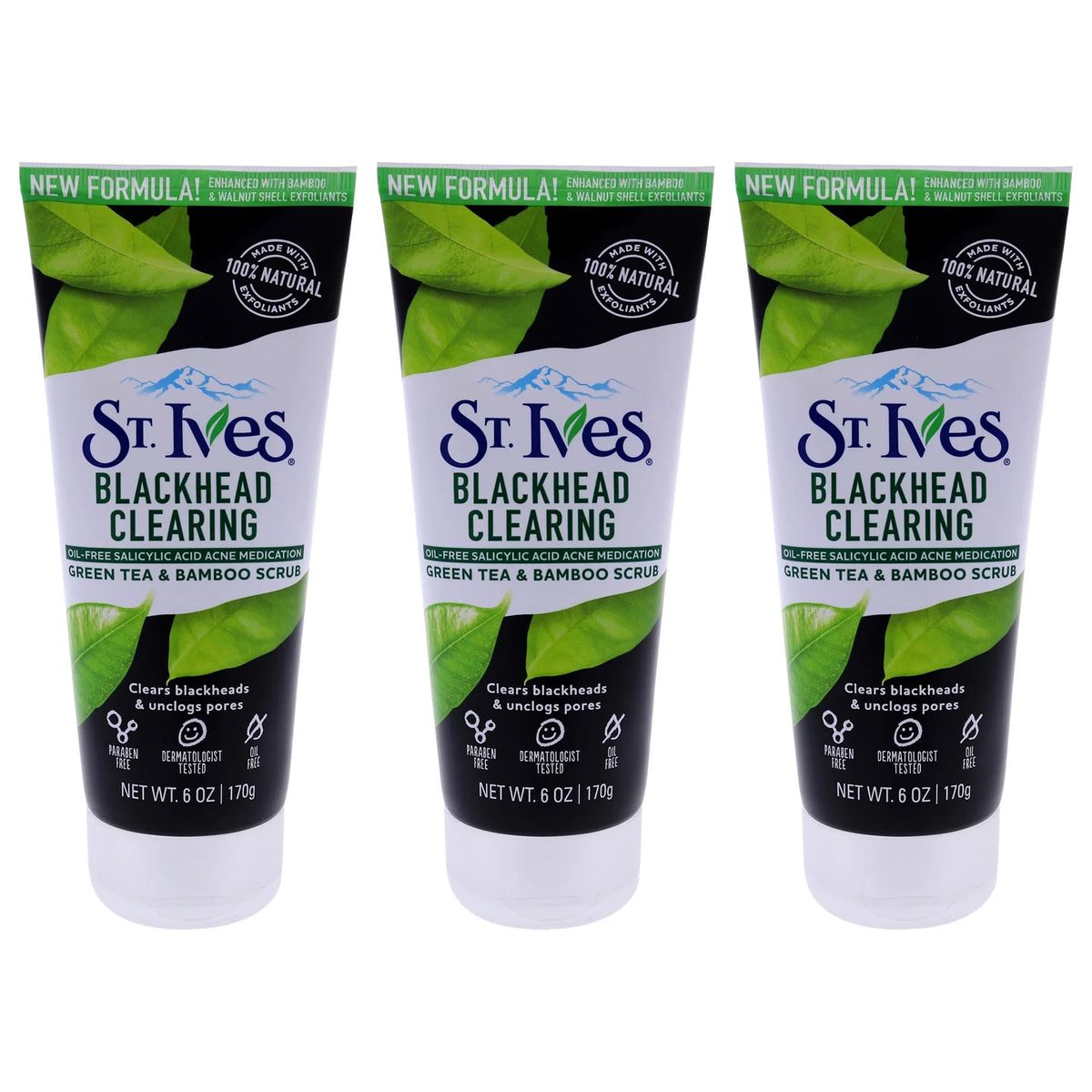 St. Ives Dark Clearing Scrub - Green Tea - Pack of 3 Scrub, 6 oz