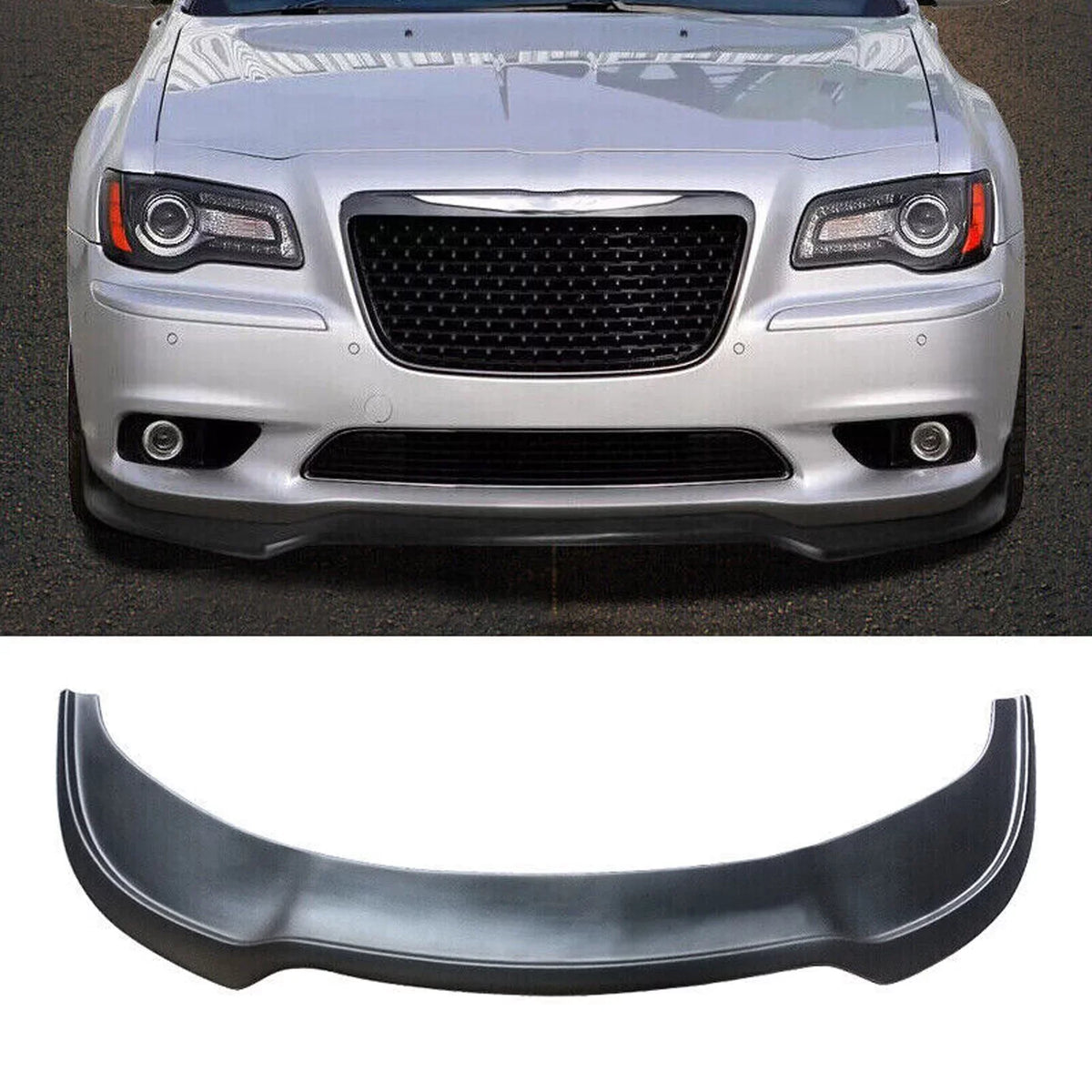 NINTE Front Bumper Lower Lip for 2015-2022 Chrysler 300 SRT Sedan Matte Ebony