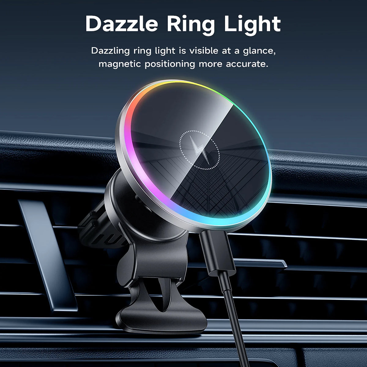 HOCO Magnetic Wireless Car Charger Air Vent Car Phone Holder Mount 15W QI Fast Charging Compatible for iPhone,,Huawei,etc