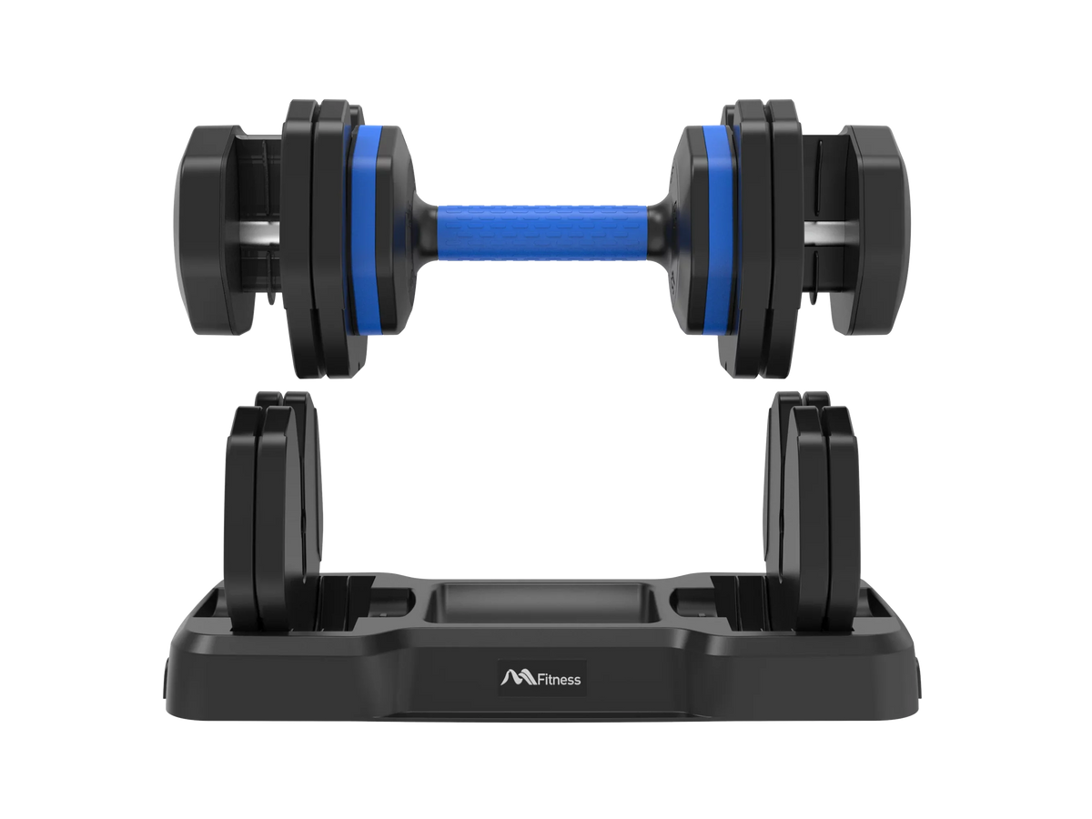 Adjustable Dumbbell - 55lb Single Dumbbell with Anti-Slip Handle, Fast Adjust Mass by Turning Handle with Tray, Exercise Fitness Dumbbell Suitable for Full Body Workout