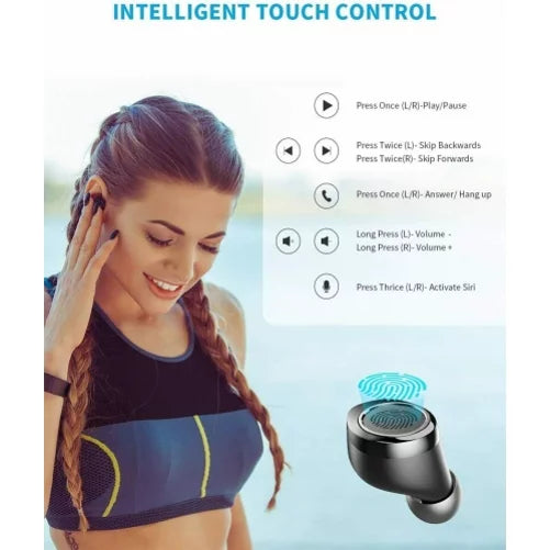 Wireless Earphones TWS Headphones True Stereo Earbuds w Mic Charging Case M1J for Motorola Moto E (2020), One 5G, Razr (2020) (2019), Edge (2021) - NABI DreamTab HD8, XD 10.1" - Nokia 3.1, 7.1