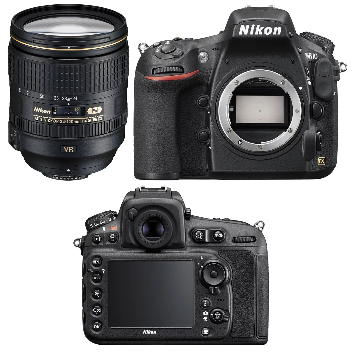 Nikon D810 DSLR Camera w/ 24-120mm VR Lens & Multi-Power Battery Grip Bundle