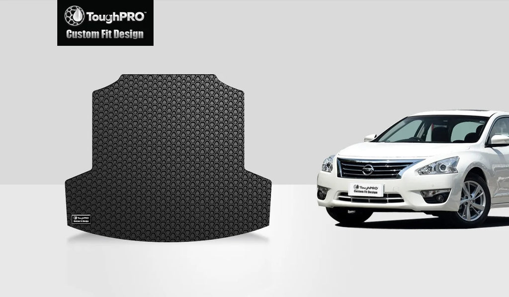 TougRO - Trunk Mat Compatible with NISSAN Altima - All Weather Heavy Duty (Made in USA) - Dark Rubber - 2013