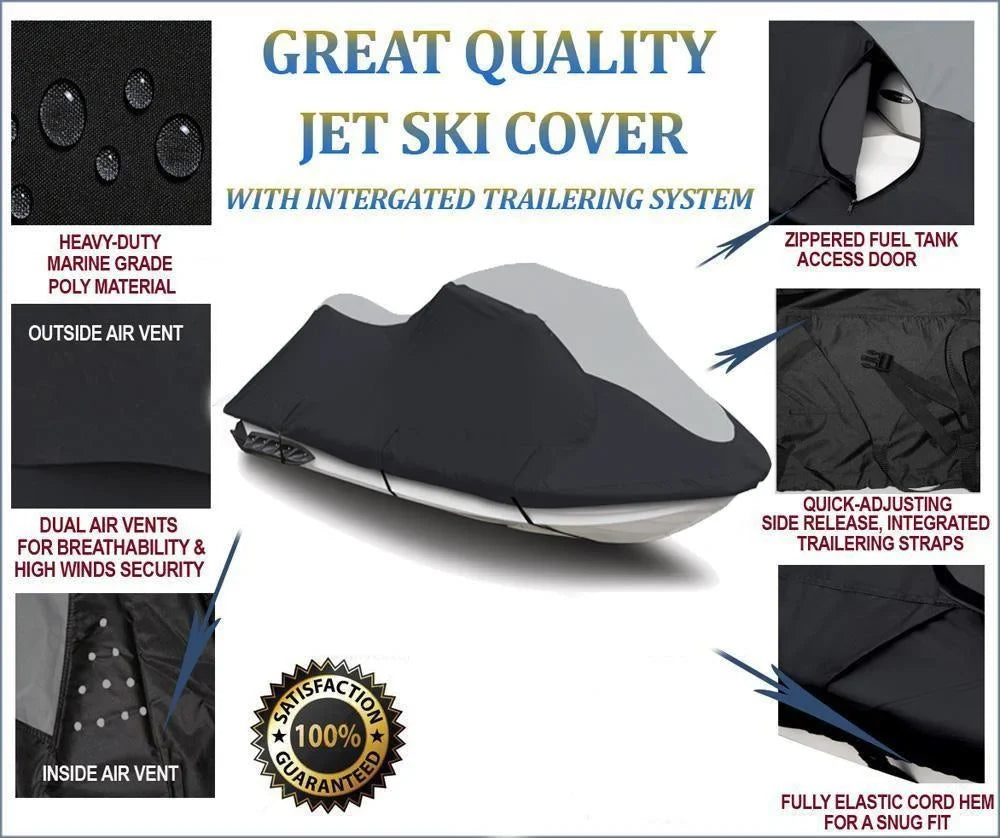 SUPER HEAVY-DUTY PWC 600D JET SKI Cover Compatible for Sea Doo Sea-Doo Bombardier GTX 155 2008-2009 Jet ski PWC Cover