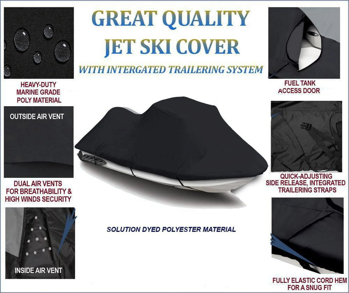 Jet 600 DENIER JetSki Cover Compatible for Sea Doo Sea-Doo RXP - X 260 2012 2013 2014 2015 Jet Ski Watercraft Cover