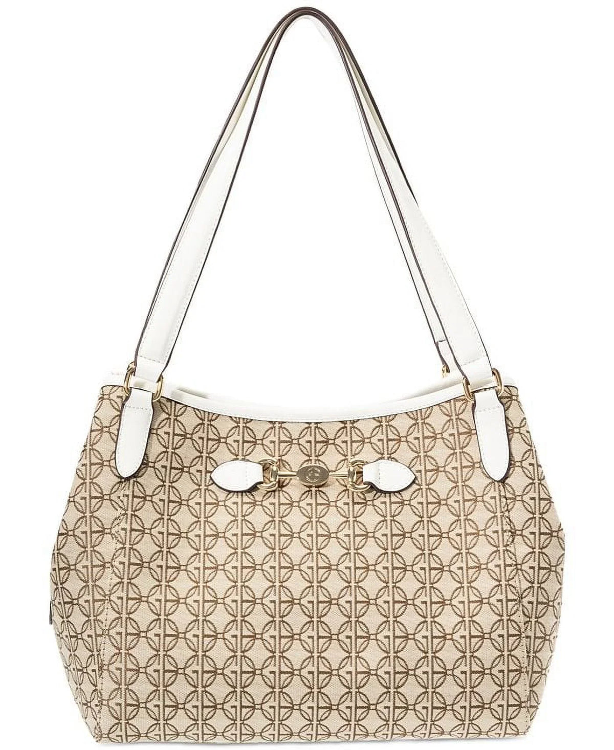 Giani Bernini Logo Jacquard 4 Poster White Signature Shoulder Bag