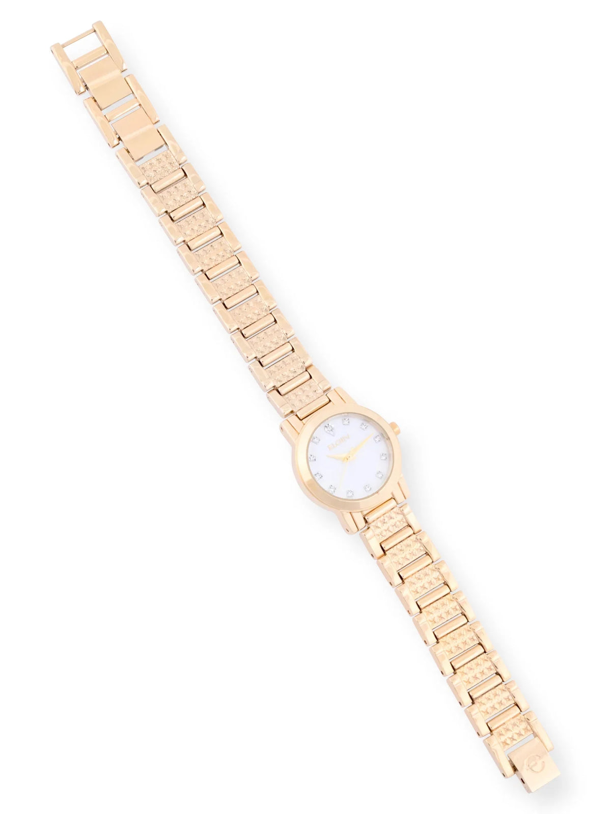 Ein Adult Female Watch and Bracelet Set in Gold with Czech Stones and MOP Dial (EG180011ST)