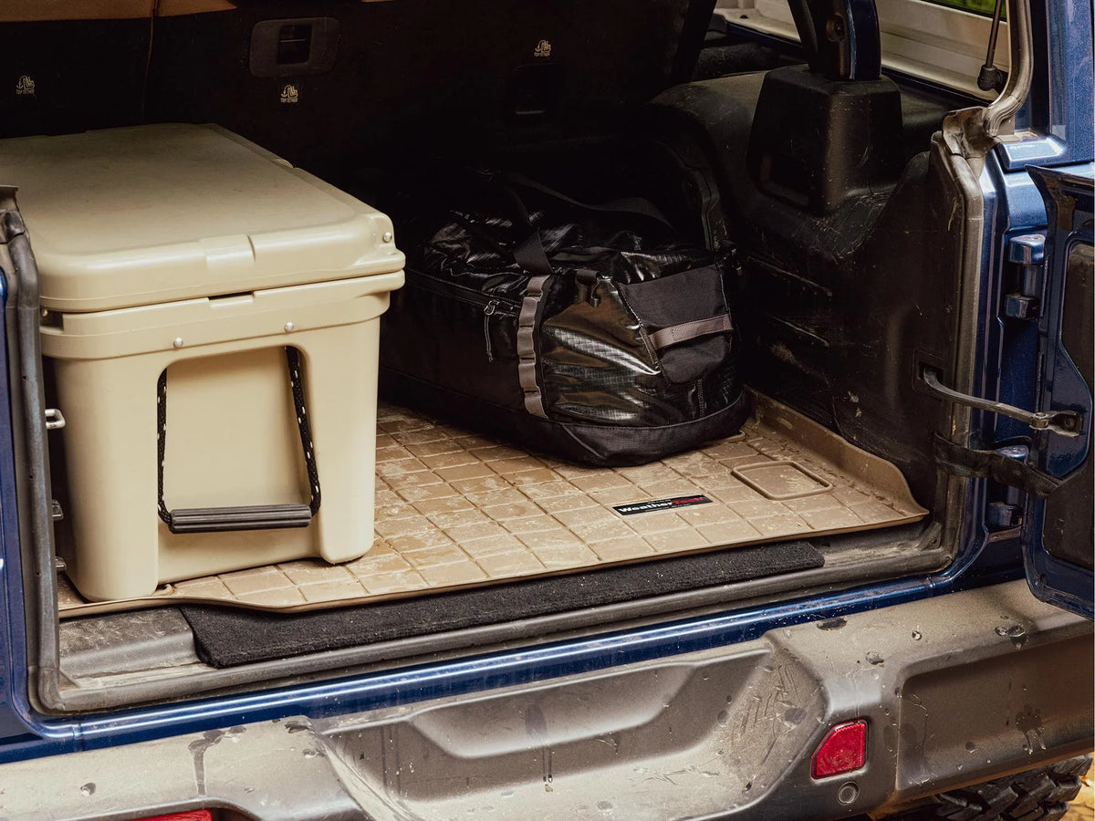WeatherTech Cargo Trunk Liner with Bumper Protector compatible with 2014-2021 Ford Transit Connect - Behind 2nd Row Seating With Bumper Protector, Ebony