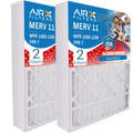 16x20x5 Air Filter MERV 11 Comparable to MPR 1000, MPR 1200 & FPR 7 Compatible with Goodman / Amana M0-1056 Premium USA Made 16x20x5 Furnace Filter 2 Pack by AIRX FILTERS WICKED CLEAN AIR.