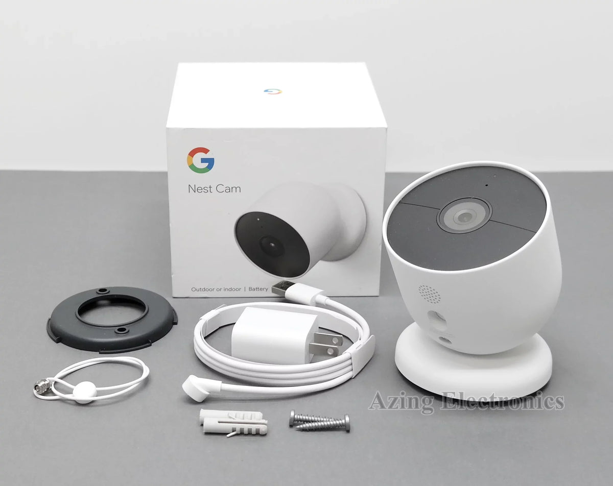Pre-Owned G3AL9 Nest Cam GA01317-US Surveillance Camera (Battery) - White W/ LOOPS