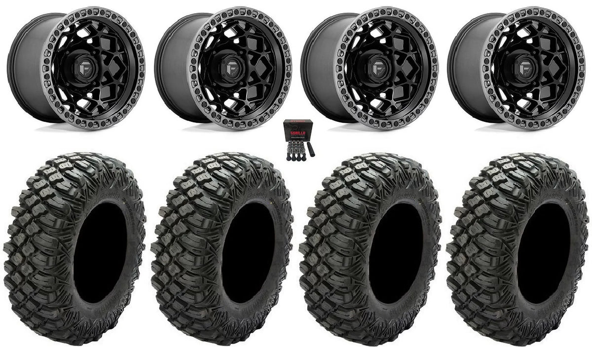 Fuel Unit 15" Wheels Dark 35" Crawler XG Tires Kawasaki Teryx Mule