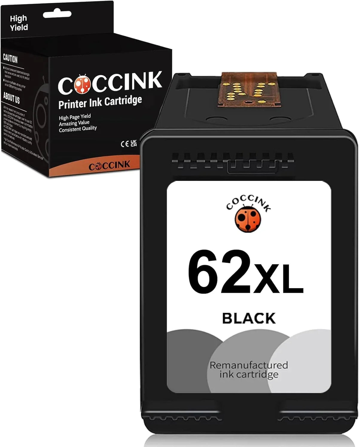 COCCINK 62XL Ink Cartridge Replacement for 62 XL for Envy 5660 7645 7640 5642 5643 5640 OfficeJet 250 5740 200 5746