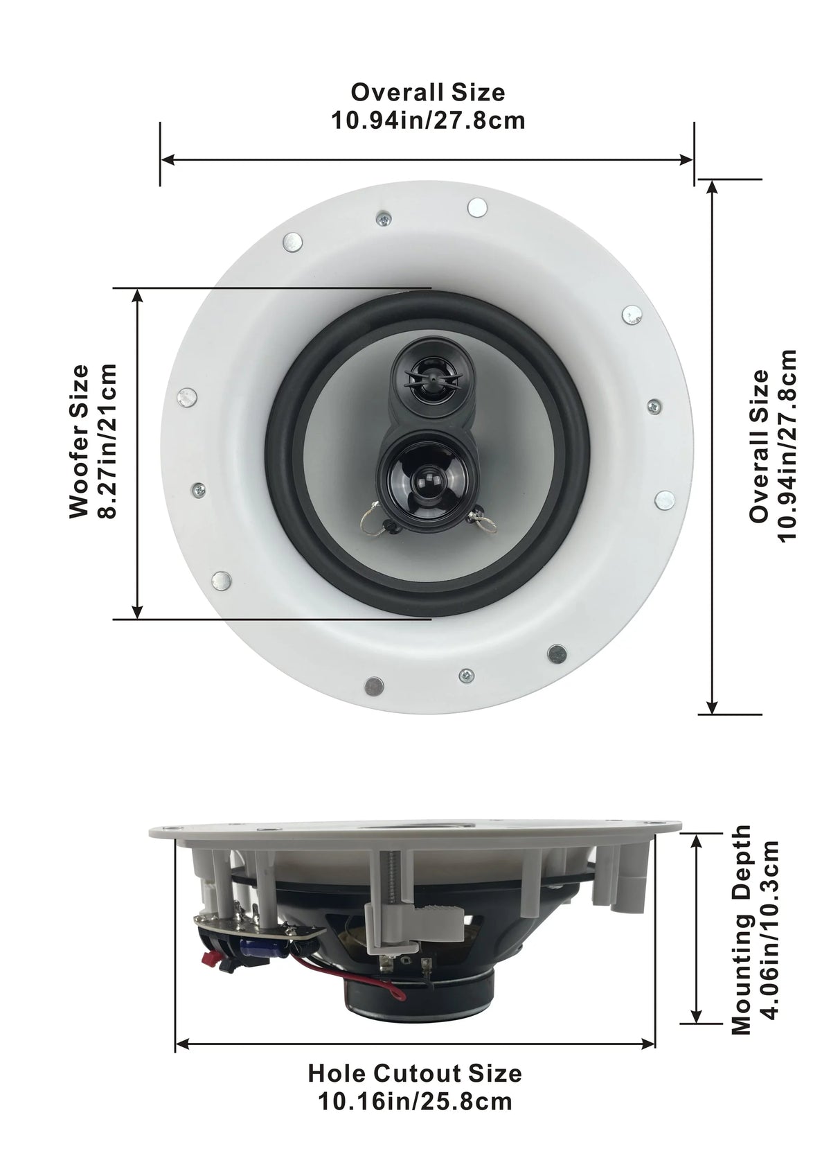 Acoustic Audio CSic84 Frameless In Ceiling 8" Speaker 7 Pair Pack 3 Way Home Theater Speakers