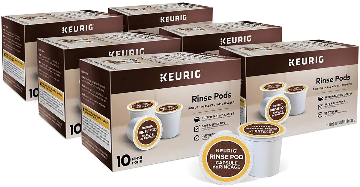 Rinse Pods, Reduces Flavor Carry Over, Compatible with Classic/1.0 & 2.0 K-Cup Pod Coffee Makers, 10 Count (Pack of 6)