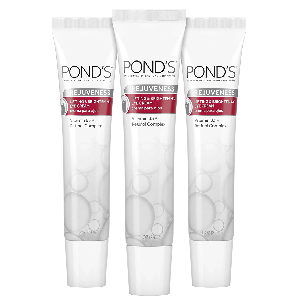 Pond,S Brightening Eye Cream Visibly Reduces The Look Of Wrinkles Rejuveness Eye Wrinkle Cream With Vitamin B3 And Retinol Complex Oz 3 Count,White, 1 Fl Oz (Pack Of 3)