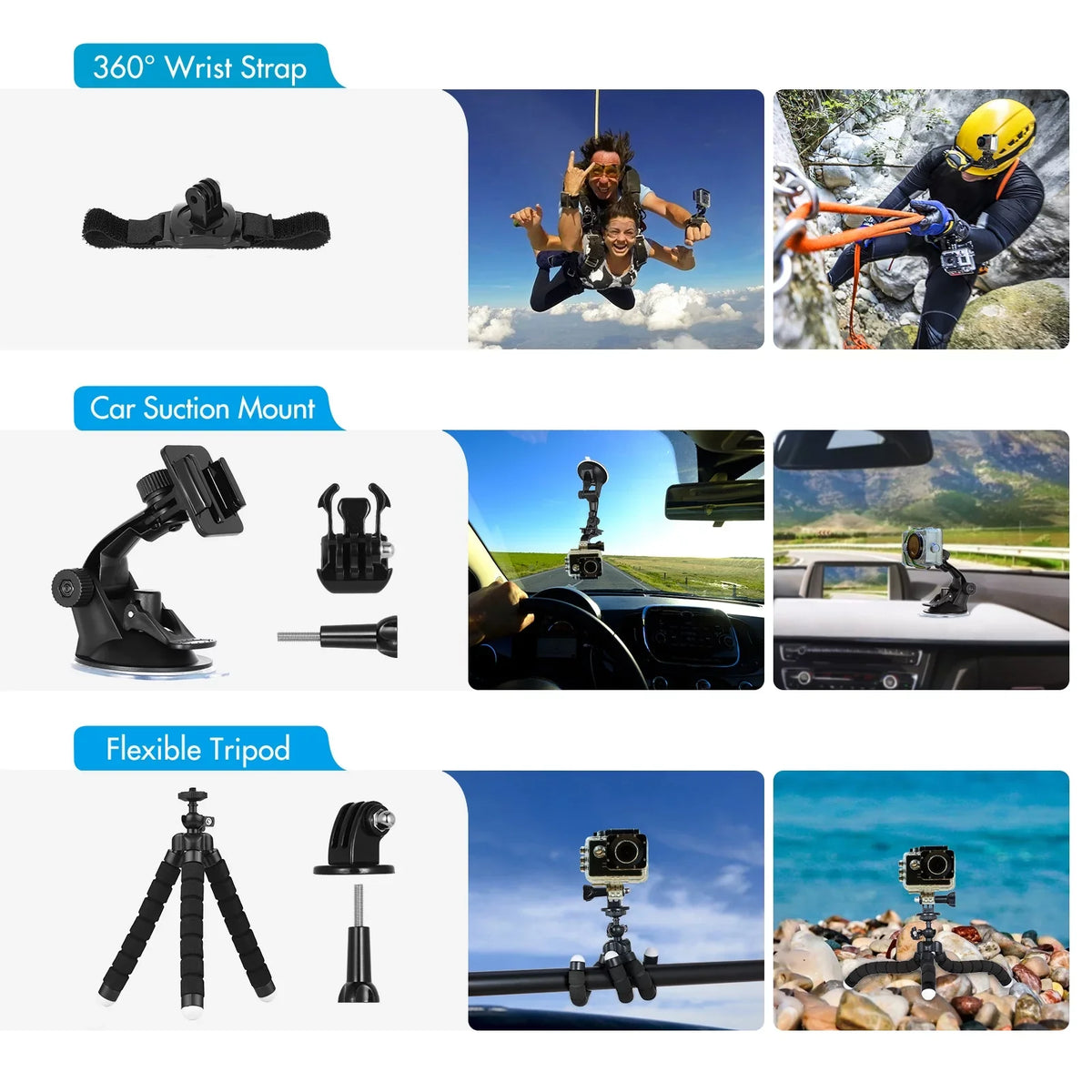 Anself Action Accessories Kit Sports Accessories Set with Waterproop Housing Silicone Protective Case Selfie Stick Various Mount Bracket and More Replacement for GoPro Hero 109 Jet with