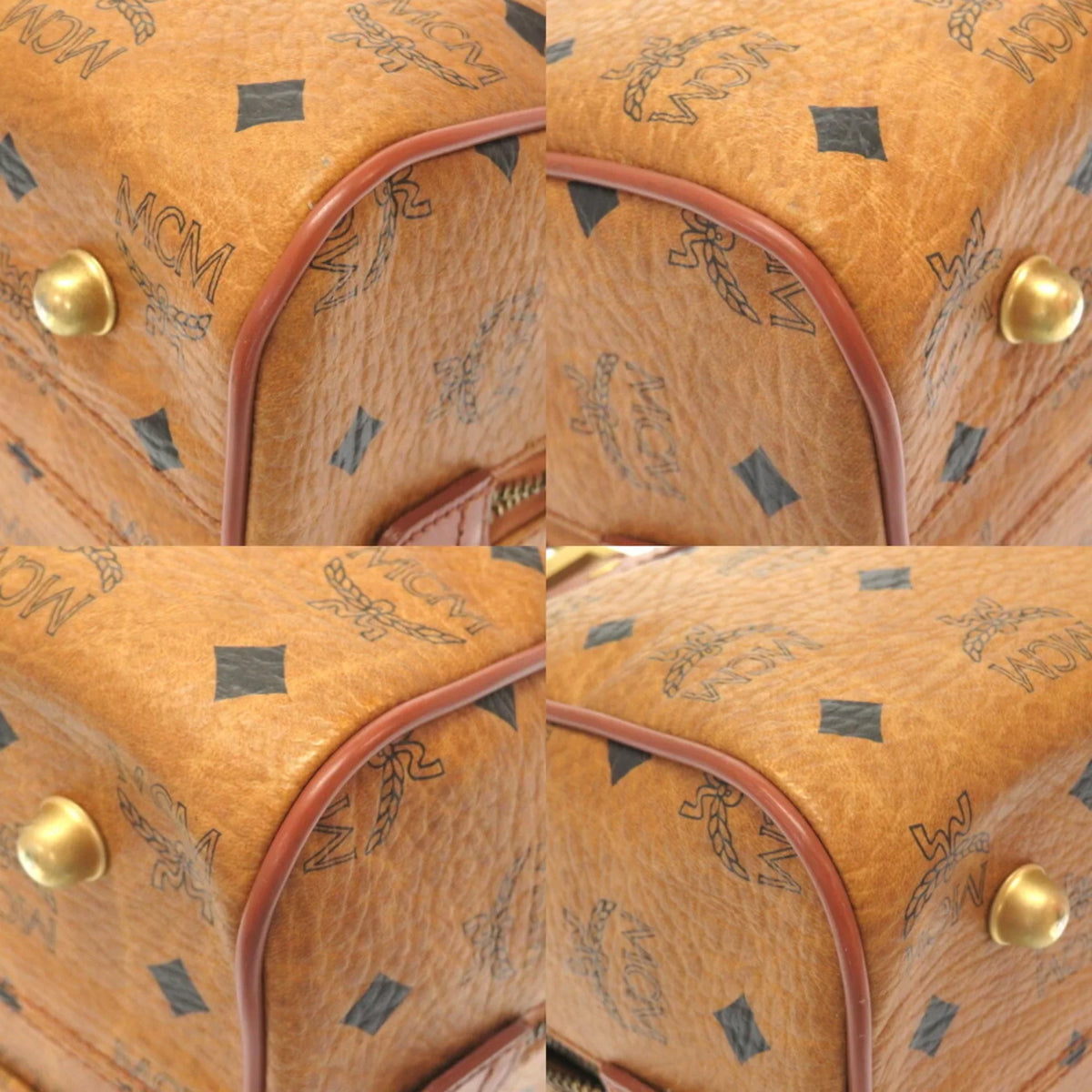 MCM Visetos Brown Canvas Handbag (Pre-Owned)