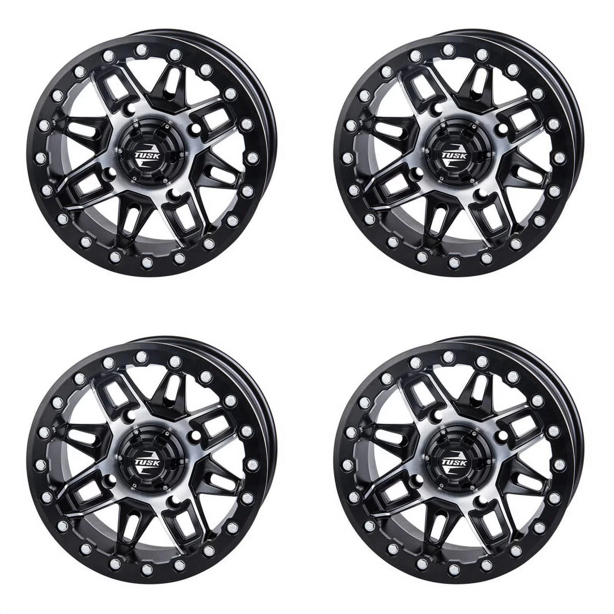 (4 Pack) 4/137 Tusk Wasatch Beadlock Wheel 15x7 5.0 + 2.0 Jet For CAN-AM Defender HD10 Pro DPS 2020-2022