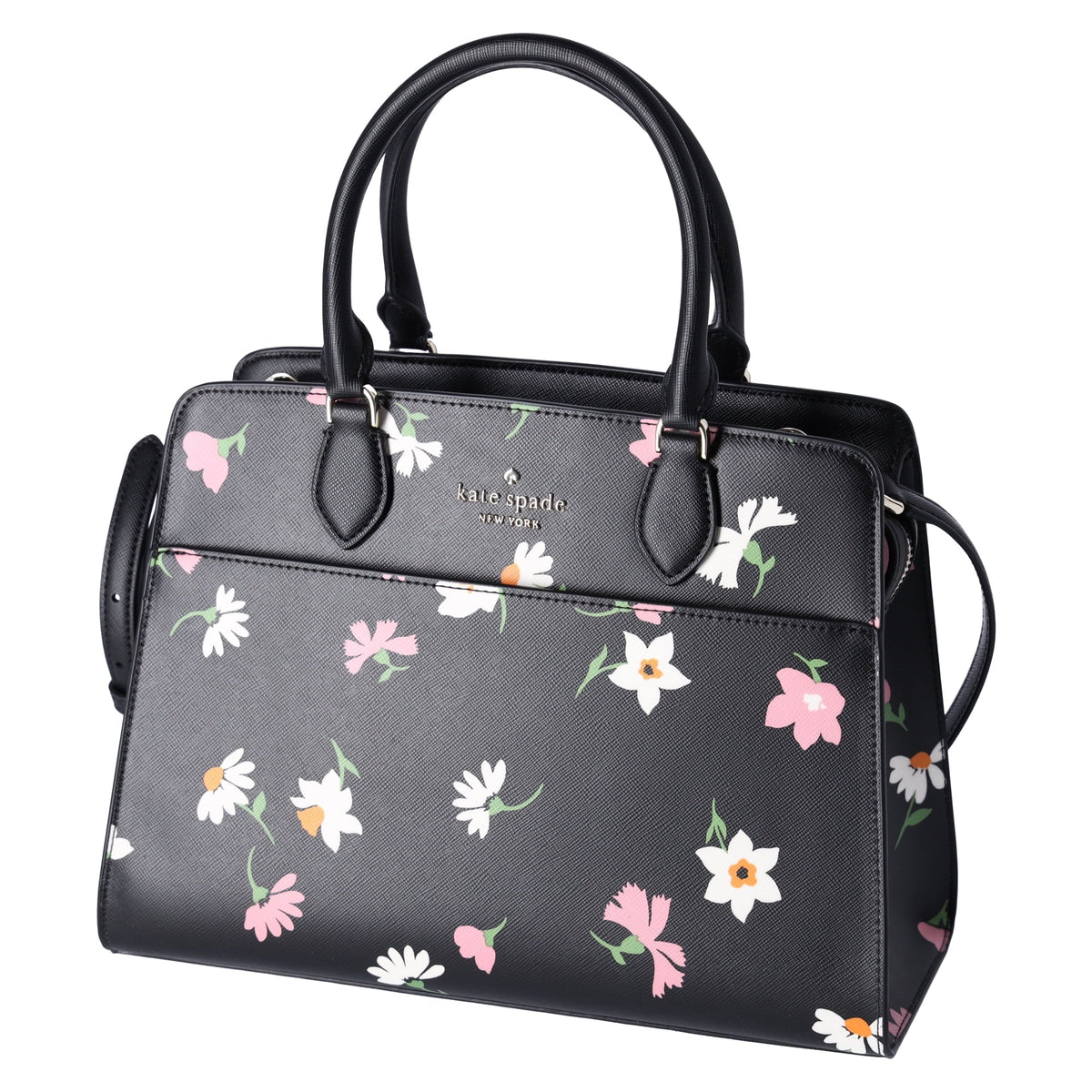 Kate Spade New York Madison Floral Waltz Medium Satchel Ebony Multi