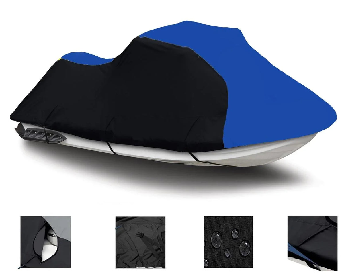 Ebony / BLUE HEAVY-DUTY, PWC 600D JET SKI Cover Compatible for Yamaha VXS 2011 2012 2013 2014