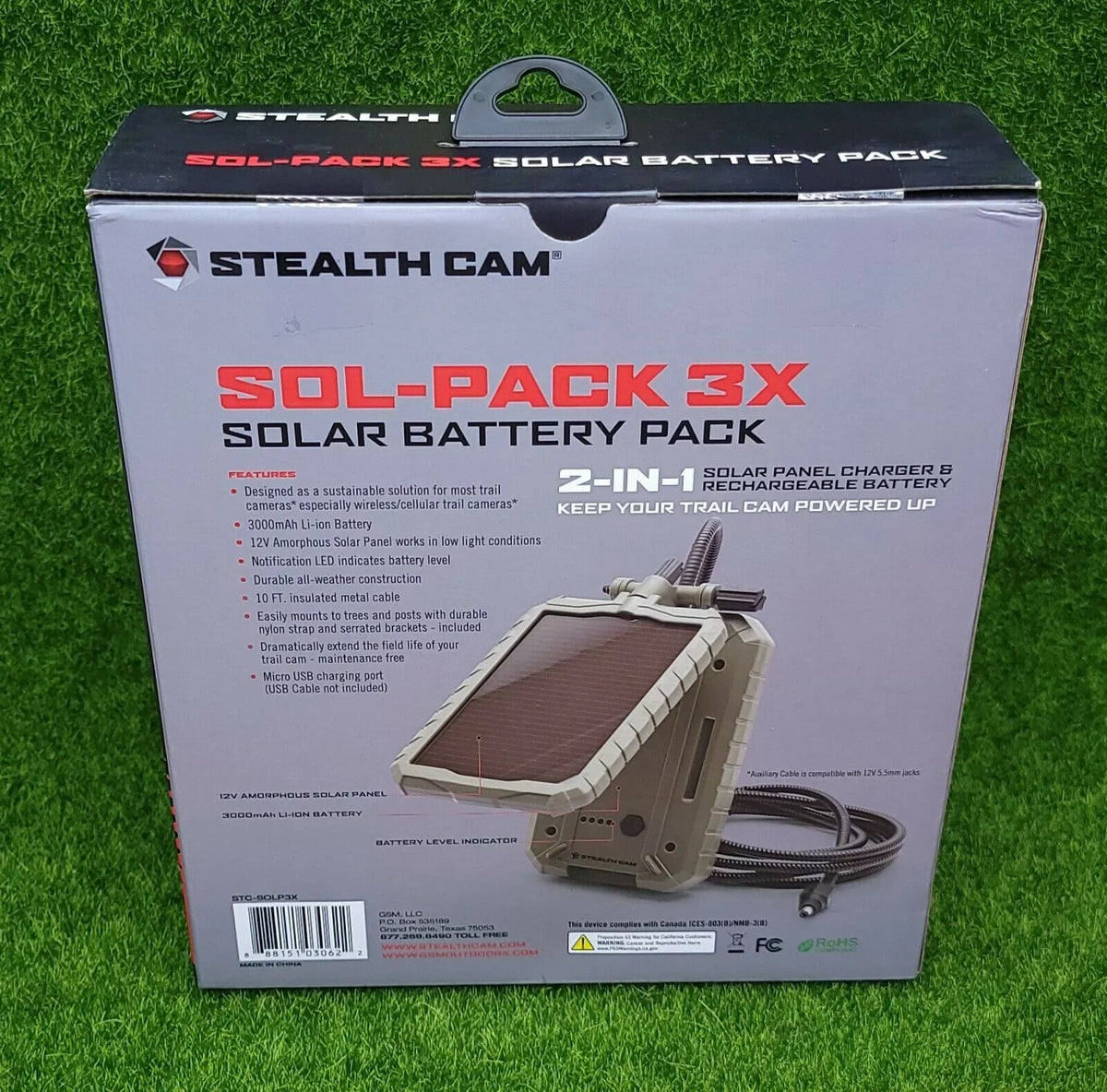 Stealth Cam STC-SOLP3X 3,000 mAh Power Solar Panel
