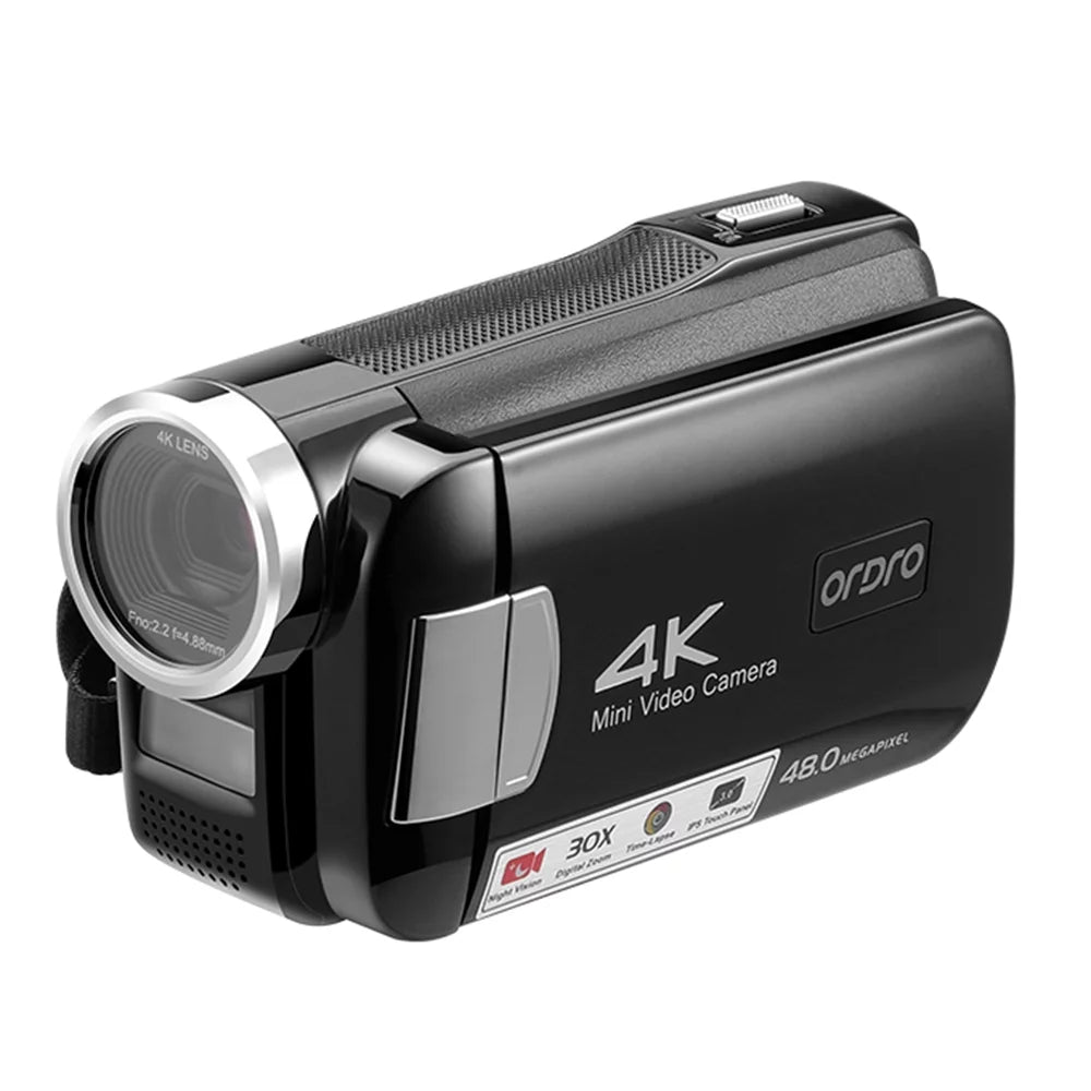 Dcenta AC2 4K Digital Video DV Recorder 48MP 30X Digital Zoom IR 3.0 Inch IPS Touchscreen with Battery Remote Control Carry Bag