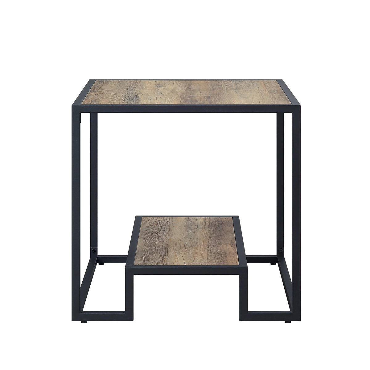 Ia End Table in Rustic Oak & Ebony Finish LV00886