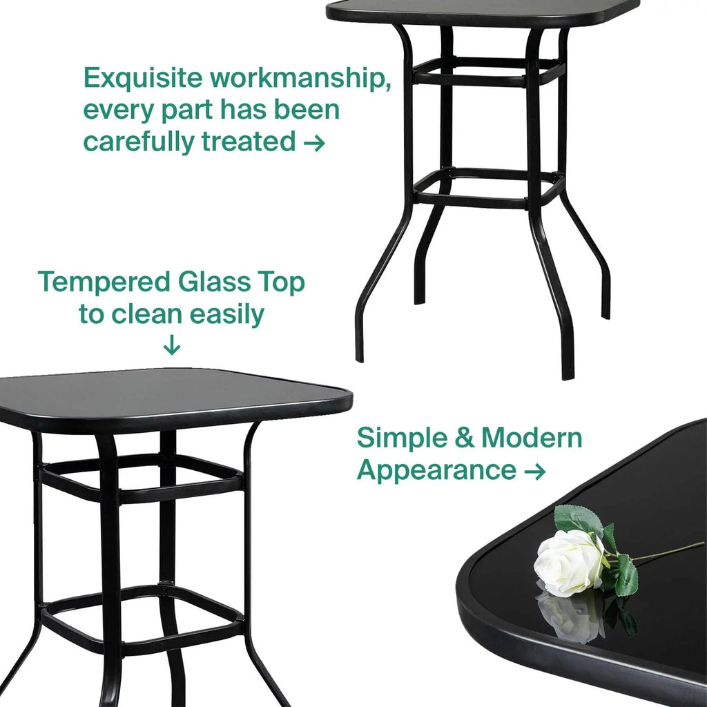 Brier Porch Meal Squire Bar Outside Dining Table With Metal Finish