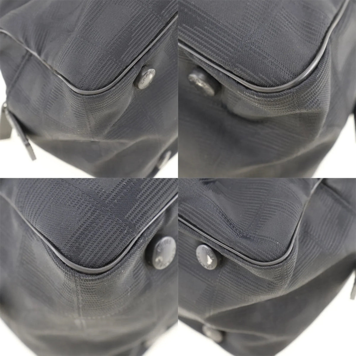 Authenticated Used Chanel Mini Boston New Travel Line A15828 Nylon Canvas Ebony Ladies Handbag