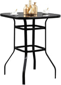Brier Porch Meal Squire Bar Outside Dining Table With Metal Finish