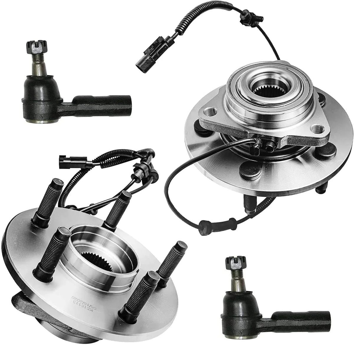 Detroit Axle - 5LUG Front Wheel Bearing & Hubs Assembly and Outer Tie Rods Replacement for 2006 2007 2008 Dodge Ram 1500 [Excludes Mega Cab]