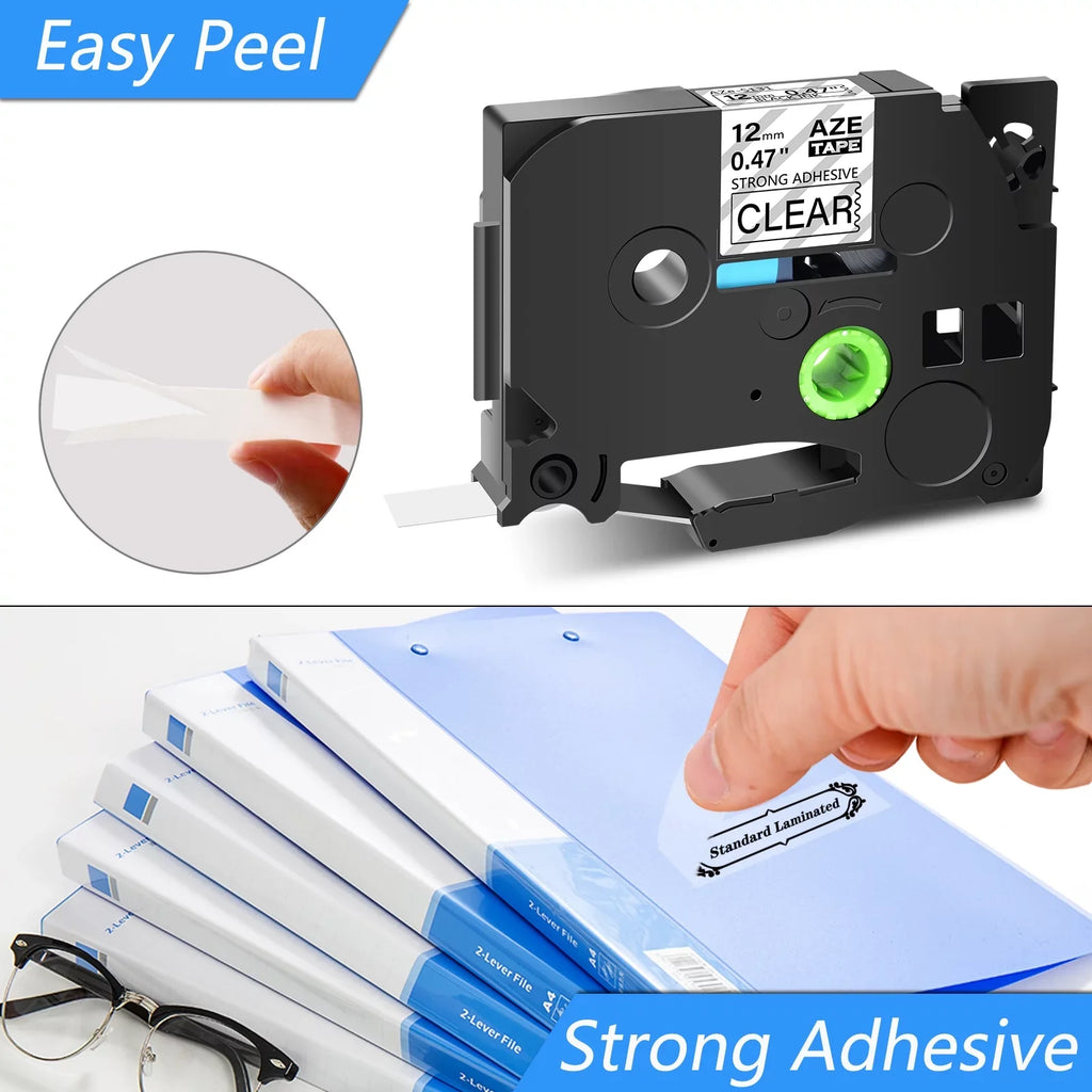 GREENCYCLE 40PK Compatible for Brother P-touch Dark on Clear 12mm TZ TZe TZe-S131 TZ-S131 TZ-131 TZe-131 Extra Strength Laminated Label Tape