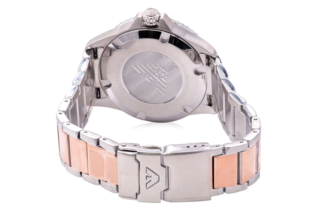 Emporio Armani 42 mm Two-Tone Watch for Mens, Stainless Steel