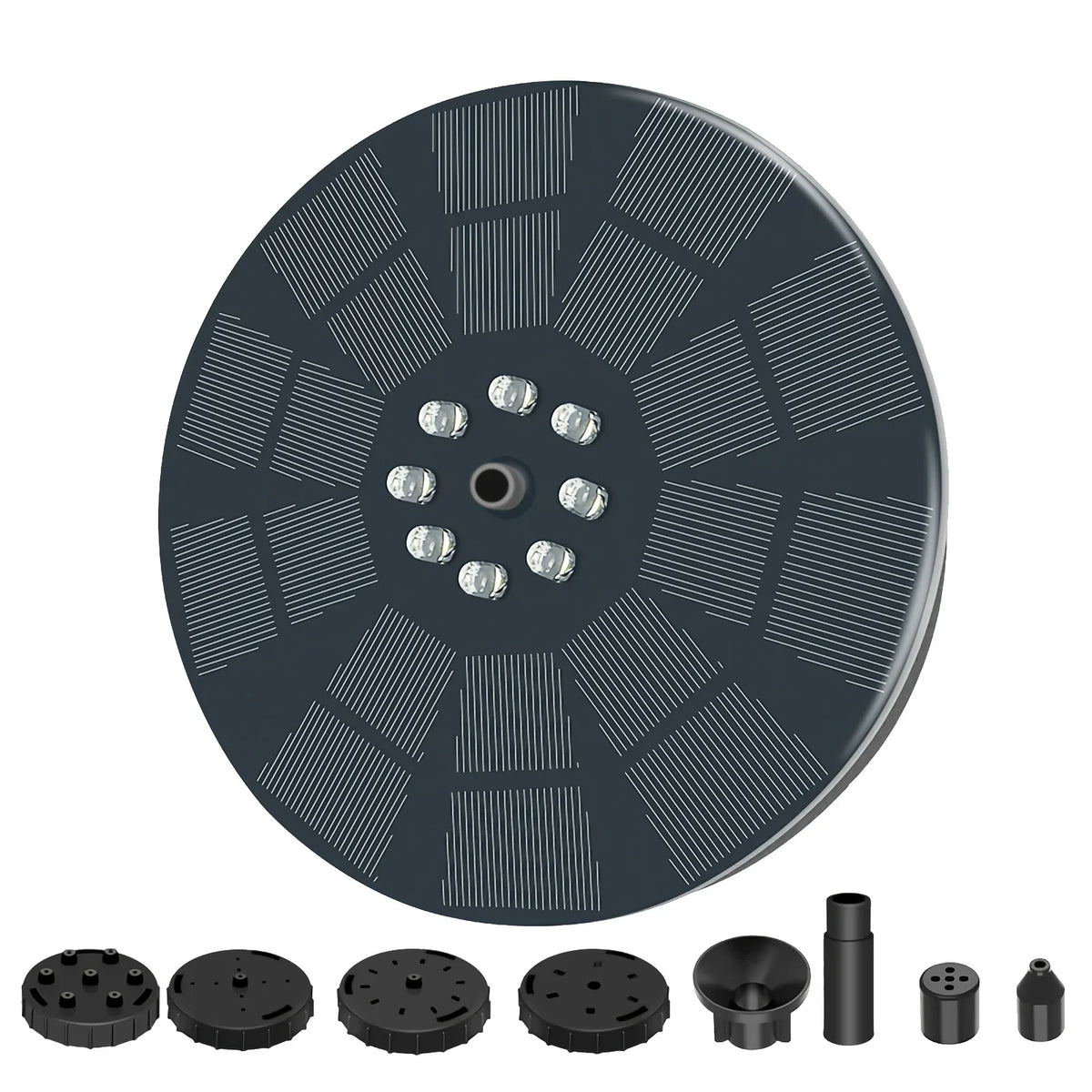 Nebublu Fountain,7 Spray Patterns Solar Pump 3w Water Pump With Battery Pond Pool Bath 7 Patterns Water Pump And Solar Powered 3w Solar Powered Pool Fish Bath 7 Spray Led