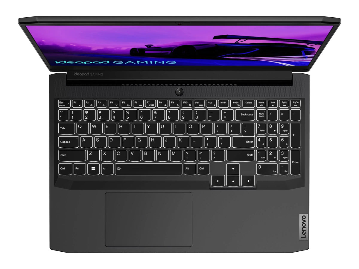 IdeaPad Gaming 3 15ACH6 82K2 - 180-degree hinge design - AMD Ryzen 7 - 5800H / up to 4.4 GHz - Win 11 Home - GF RTX 3050 - 16 GB RAM - 512 GB SSD NVMe - 15.6" IPS 1920 x 1080 (Full HD) @ 120 Hz - 802.11a/b/g/n/ac/ax - shadow Dark - kbd: US