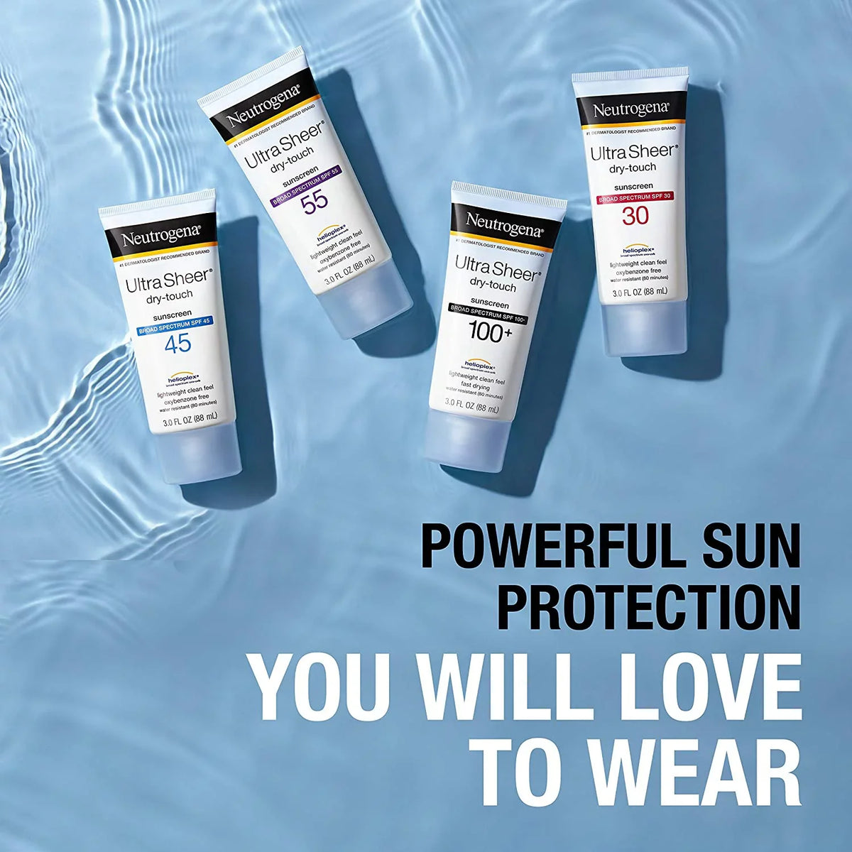 Invisible Daily Sunscreen Lotion with SPF 55- Sweat & Water Resistant Sun Block Lotion for 80 Minutes | Moisturizing & Quick Drying Skin Sun Protection| 1 Pack: 3 OZ Per Pack, Pack of 15