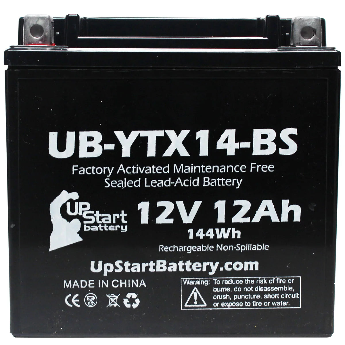 5-Pack UpStart Battery Replacement for 2011 F800ST, GS 800 CC Factory Activated, Maintenance Free, Motorcycle Battery - 12V, 12AH, UB-YTX14-BS