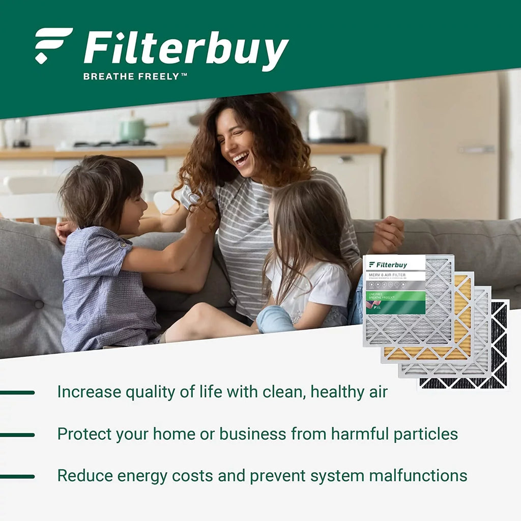 Filterbuy 25x25x4 MERV 13 Pleated HVAC AC Furnace Air Filters (12-Pack)