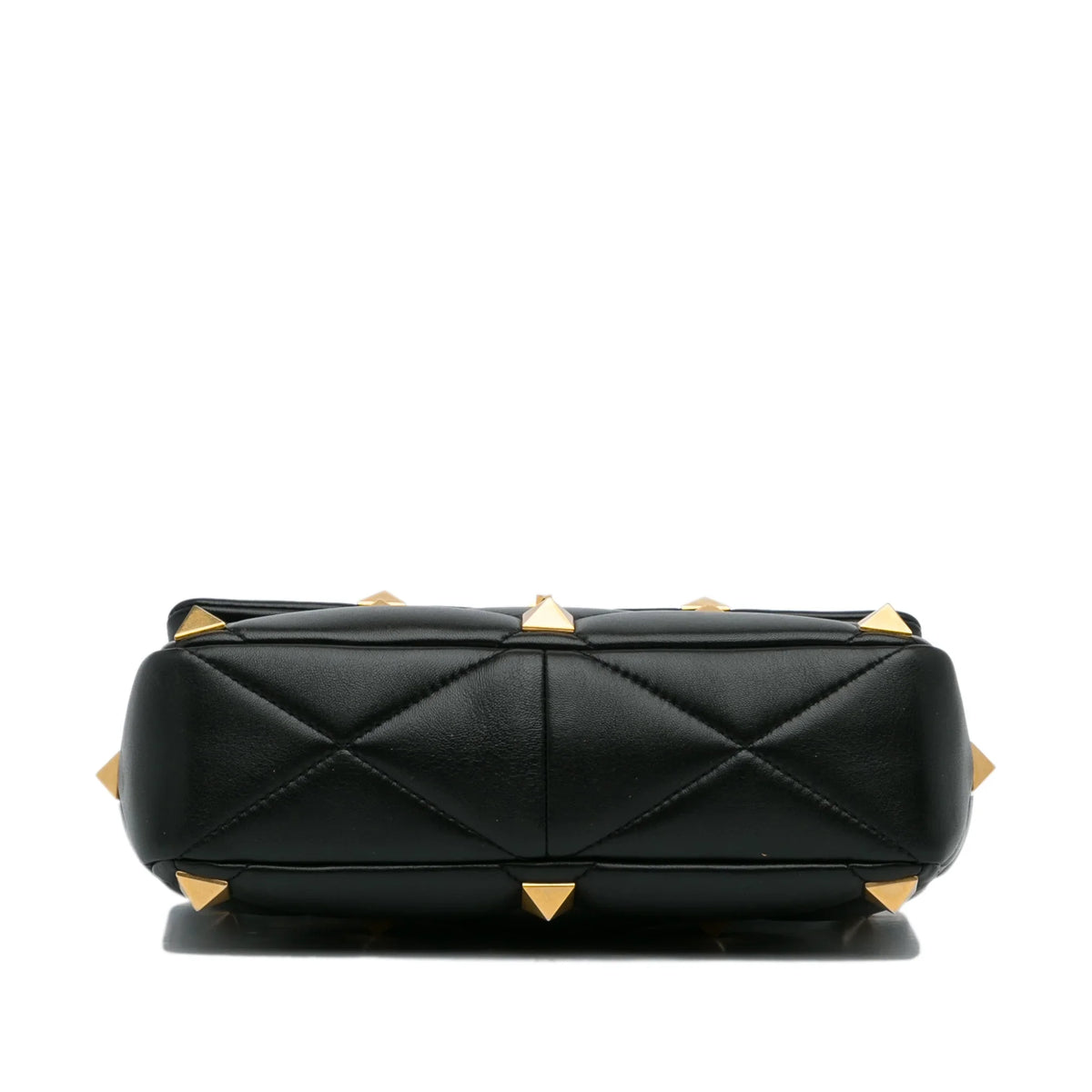 Pre-Owned Authenticated Valentino Medium Roman Stud Satchel Calf Leather Dark Unisex (Good)
