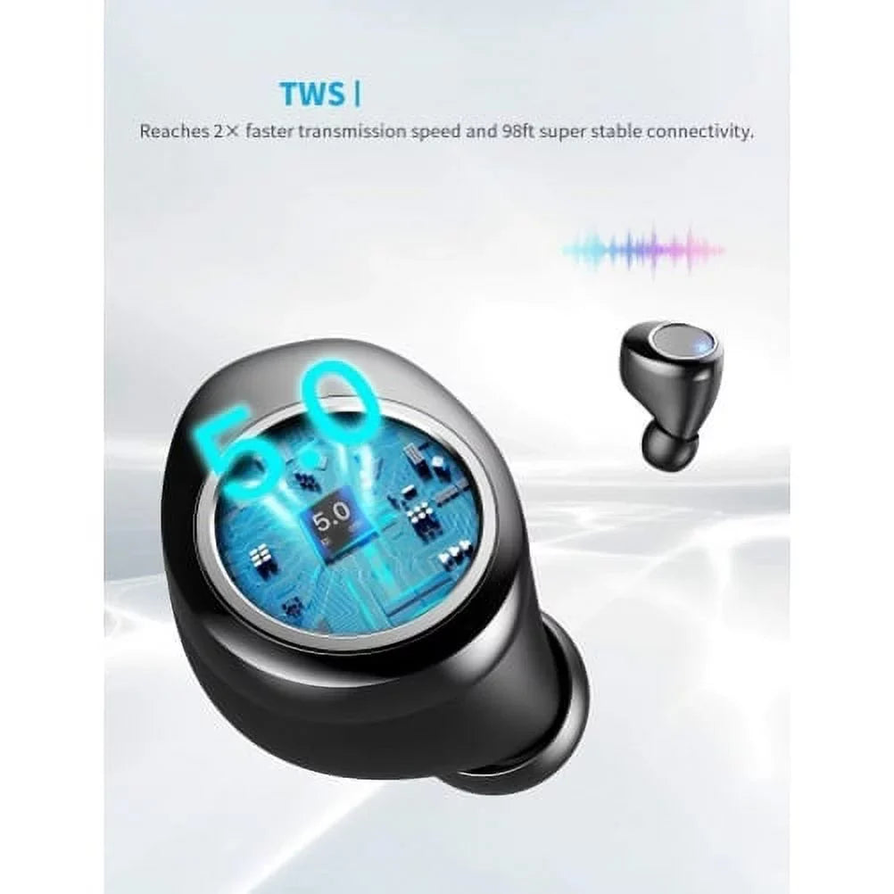 Wireless Earphones TWS True Stereo Earbuds Headphones w Mic Charging Case LED Display Y7V for Galaxy TabPRO 12.2 Tab 3 8.0 7.0 NotePRO 12.2 - TCL Tab 8 - Vankyo MatrixPad S10