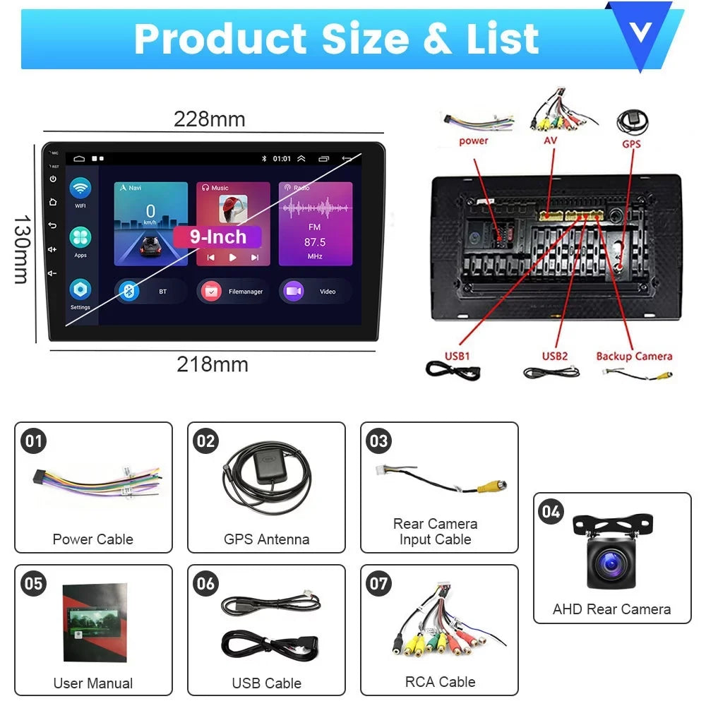 Podofo 2+64G Android 13 for Ford Escape/Ford Kuga/Mazda Tribu 2007-2012 Wireless Carplay Android Auto Mirror Link 9'' Touchscreen Car Stereo Radio WIFI GPS FM Bluetooth Hifi, AHD Backup Camera