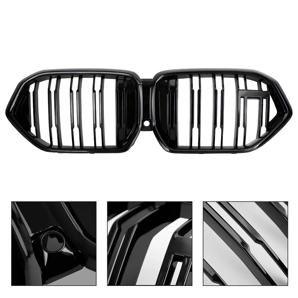 Front Bumper Grille Grill Fit for X6 G06 M50i 2020-2022 W/Camera Hole Jet