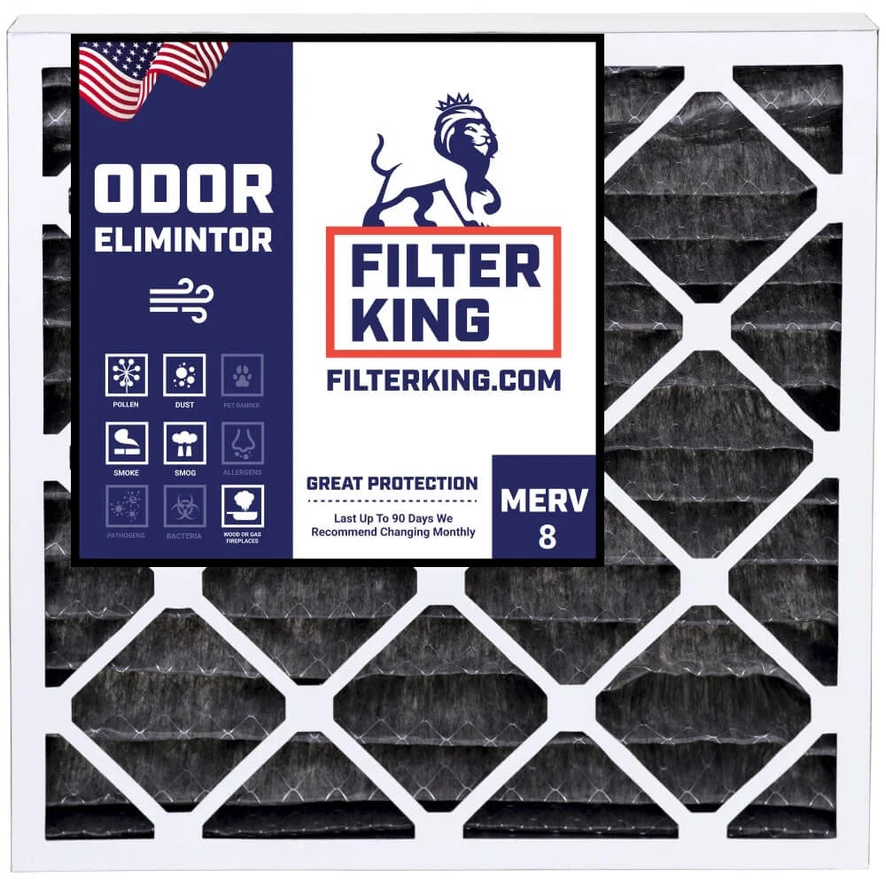 Filter King 16x18x1 Air Filter | 4-PACK | Carbon MERV 8 HVAC Pleated A/C Furnace Filters | MADE IN USA | Actual Size: 16 x 18 x .75"