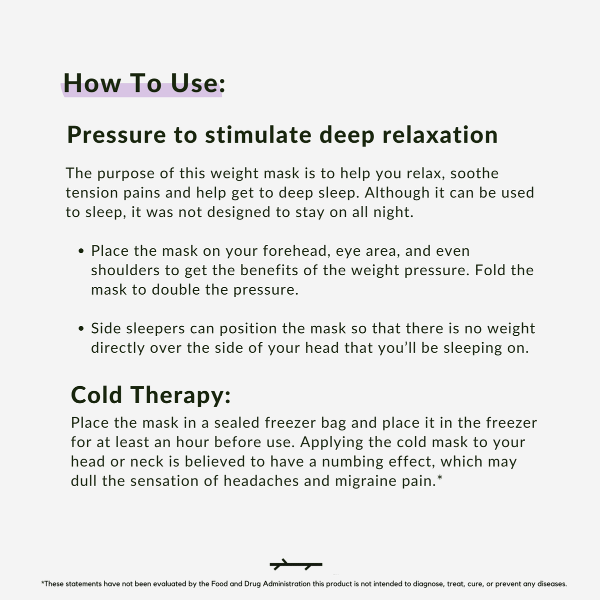 Heavy Mass Eye Face Mask Deep Pressure Stimulation to Help with Pain Relief, Puffy Eyes, Migraine and Prepare for Sleep Blocks Light BPA Bead Filled and Lavender Dark